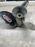 Nos Mercury 48-16549A45 Laser Ii Pitch Left Hand Ss Propeller 13.75X25". Fixed Price $175.00.