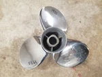 New 15 5/8" X 11P Evinrude Johnson Stainless Prop, 763959, Fits All Makes, #1935. Fixed Price $389.00.