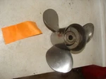 Stainless Propeller Michigan 13-3/4X23P Mercury 15T Spline SSM253-C. Fixed Price $198.00.