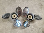 Pair Of 13 1/4" X 17P Honda Stainless Steel Propellers, Mercury, Etc P4918 P4919. Fixed Price $600.00.