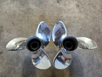 Pair Of 14 1/2" 17P Evinrude Johnson RX3 Ss Propellers, V4 Tbx, P5298 P5299. Fixed Price $712.00.