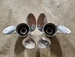Pair Of 14 1/2" 22P Evinrude Johnson Viper Ss Propellers, Tbx, P5232 P5233. Fixed Price $467.00.