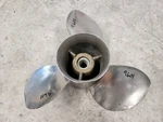 14" X 19P Mercury Stainless Propeller, 48-73980-19, Needs Work, 4.75", P9601. Fixed Price $25.00.