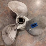 Michigan 306782 Pre-owned Prop 12 1/8 X 14 Off 1960 50HP Johnson. Fixed Price $45.00.