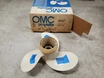 New Aluminum 10" X 5P Omc Propeller, 386669, Evinrude Johnson 13 Spline, P3894. Fixed Price $56.00.