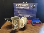 0763962 Evinrude Johnson Ss Prop 15X15P W/ 0177283 Tbx Hub Kit. Fixed Price $450.00.