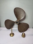 Antique Federal Equi-poise Brass Propeller. 16 Lh 18. W/ Custom Display Fixture.. Fixed Price $79.99.