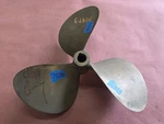 Left Hand Ni-bral 14" X 14P Federal Cup Inboard Prop, 1/8" Bore, 14LH14, P7575. Fixed Price $285.00.