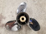 Left Hand 14 1/4" X Suzuki Ss Propeller, 99105-0020L-18P, Yamaha, # 3054. Fixed Price $223.00.