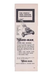 1962 Print Ad Yard Man Power Reel Mowers Lawn Jackson Michigan Magic Control. Fixed Price $9.95.