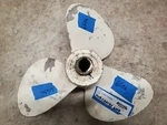 Aluminum 13" X 14P Evinrude Johnson Propeller, OMC-312-457, Pin Hub, P6506. Fixed Price $23.00.