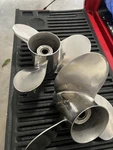 Pair Of 15 1/4 17 Honda Stainless Steel Propellars - Pre Owned Good Condition. Fixed Price $450.00.