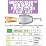 Martyr Anodes CMPNDZF14UNS Zinc Mercruiser Bravo 2003 & Older Prop Shaft Nut. Fixed Price $74.63.
