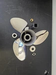 Used 14 3/4X17 Stainless For Mercury Outboard Propeller 150-250HP 15TOOTH Rh. Fixed Price $360.00.