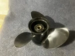 Nice Omc Johnson Evinrude Black Stainless Steel #389925 Propeller 15"X16P. Fixed Price $150.00.
