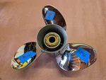 13 1/4" X 17P Stiletto Advantage Stainless Propeller, Mercury, 4.25", P11046. Fixed Price $252.00.