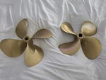 Michigan Wheel Dyna-quad Bronze Propellers L&r Set 4-BLADE. Fixed Price $1400.00.