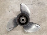 14 3/4" X 17P Omc Sst Stainless Propeller, 176615, Evinrude Johnson, #3438. Fixed Price $156.00.