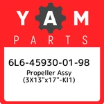 6L6-45930-01-98 Yamaha Propeller Assy (3X13"X17"-KL1) 6L6459300198, Ne. Fixed Price $1205.53.