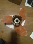 386786 Omc Johnson Evinrude 12-1/4X15 Propeller 13-SPLINE B-r. Fixed Price $30.00.