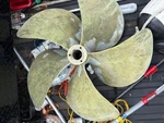 Veem Propeller, 34 X 49 5 Blade 3" Bore Brass And Speed. Fixed Price $2000.00.
