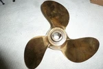 Vintage Michigan SMC62 Brass Three-blade Boat Propeller. Fixed Price $59.99.