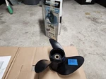New Aluminum 14" X 19P Quicksilver Black Diamond Prop, QA3042R, Omc P8483. Fixed Price $150.00.