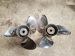 Pair Of 14 3/4" X 16P Solas Titan Hr Ss Propellers, Evinrude Omc, P5374 P5375. Fixed Price $445.00.