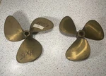 Inboard Brass Bronze Propellers 14 X 15 Set Right & Left Equi-poise. Fixed Price $1200.00.