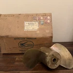 Vtg Mercury Quicksilver Brass Boat Propeller 48-26505A-115 W Orig Box Kiefhaefer. Fixed Price $145.00.