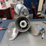 Mercury Propeller 14.25X22 3 Blade Right Hand Stainless Steel. Fixed Price $400.00.