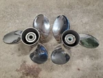Pair Of 15 1/4" X 19P Evinrude Johnson Brp Rebel Ss Propellers, P5743 P5744. Fixed Price $600.00.