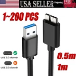 Micro Usb 3.0 Cable High Speed Data Sync For Hdd External Hard Drive Lot. Fixed Price $237.69.