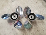 Pair Of 15" X 21P Evinrude Johnson Brp Rebel Ss Propellers, P5771 P5772. Fixed Price $667.00.