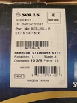 Solas 3-BLADE Stainless Propeller Series Rubex L3 #9572-158-15. Fixed Price $406.88.