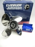 763939 14 1/4 X 17P Left Hand Blade Stainless Cyclone Prop Evinrude Johnson V6. Fixed Price $499.99.