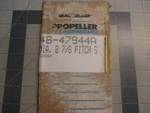 Mercury Quicksilver 48-47944A1 Black Max Propeller 3 Blade 8.88X5RH Aluminum. Fixed Price $119.99.