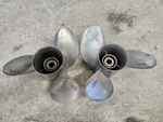 Pair Of 14 7/8" X 21P Yamaha Stainless Propellers, 21-M, 21-ML, P10691 P10692. Fixed Price $568.00.