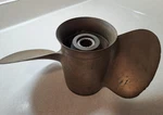 Vintage Mercury Quick Silver Outboard 2-BLADE Propeller Brass 48-31452-A3-21. Fixed Price $39.00.